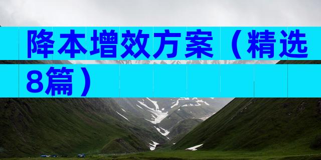 降本增效方案（精选8篇）
