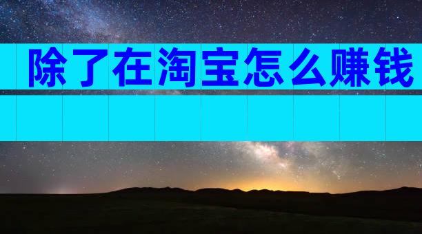 除了在淘宝怎么赚钱