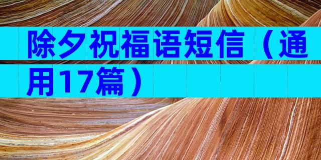 除夕祝福语短信（通用17篇）