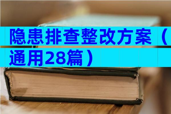 隐患排查整改方案（通用28篇）