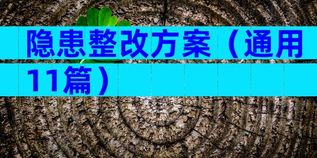 隐患整改方案（通用11篇）