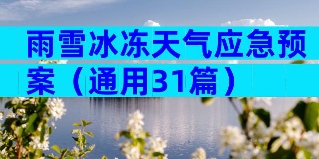 雨雪冰冻天气应急预案（通用31篇）
