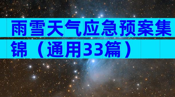 雨雪天气应急预案集锦（通用33篇）