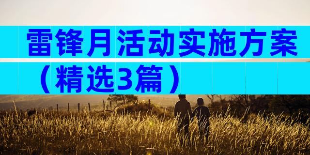 雷锋月活动实施方案（精选3篇）