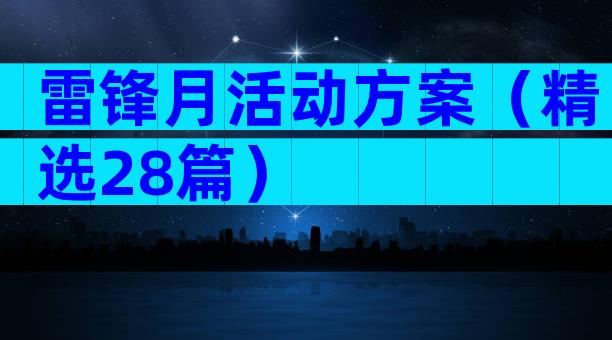 雷锋月活动方案（精选28篇）