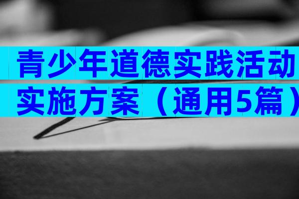 青少年道德实践活动实施方案（通用5篇）