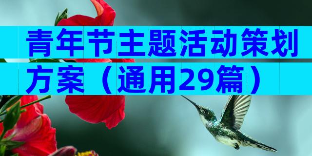青年节主题活动策划方案（通用29篇）