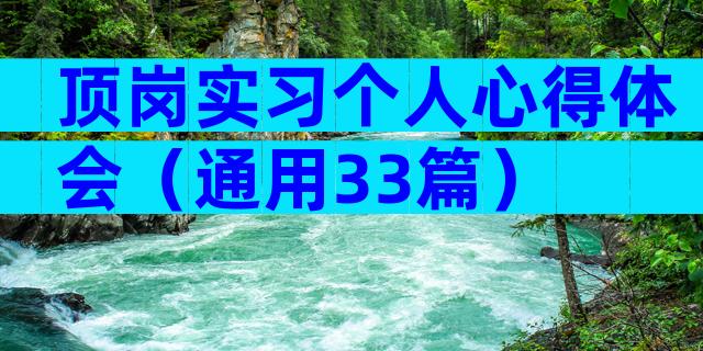 顶岗实习个人心得体会（通用33篇）
