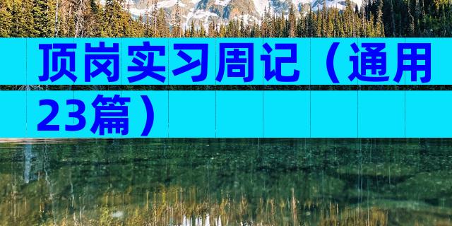 顶岗实习周记（通用23篇）