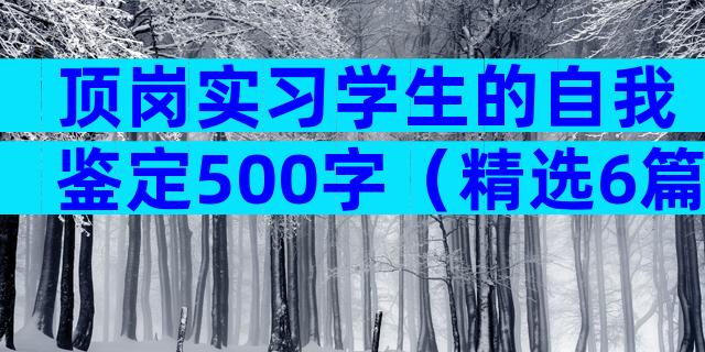 顶岗实习学生的自我鉴定500字（精选6篇）