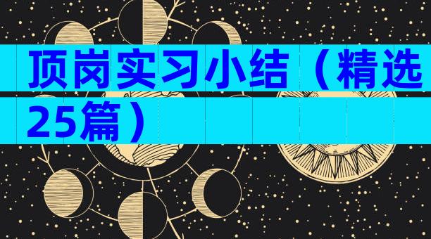 顶岗实习小结（精选25篇）