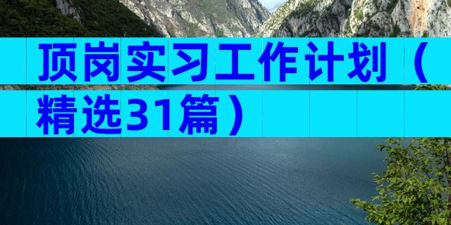 顶岗实习工作计划（精选31篇）