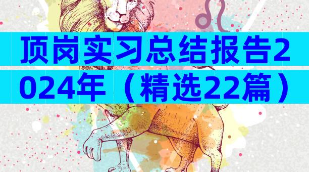 顶岗实习总结报告2024年（精选22篇）