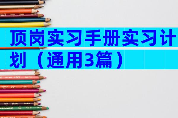 顶岗实习手册实习计划（通用3篇）
