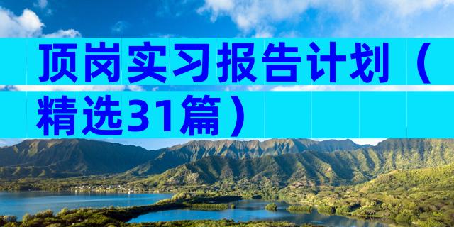 顶岗实习报告计划（精选31篇）