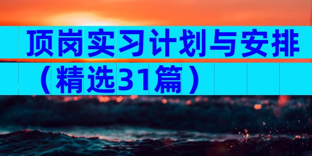 顶岗实习计划与安排（精选31篇）