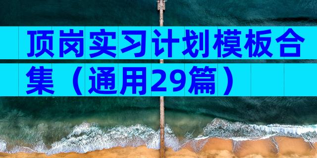 顶岗实习计划模板合集（通用29篇）