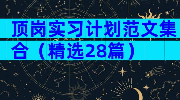 顶岗实习计划范文集合（精选28篇）