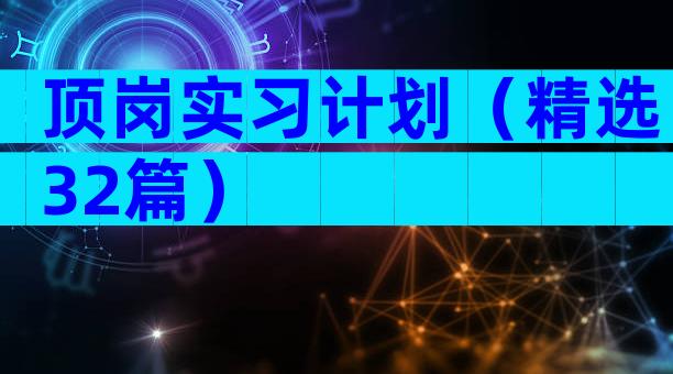 顶岗实习计划（精选32篇）