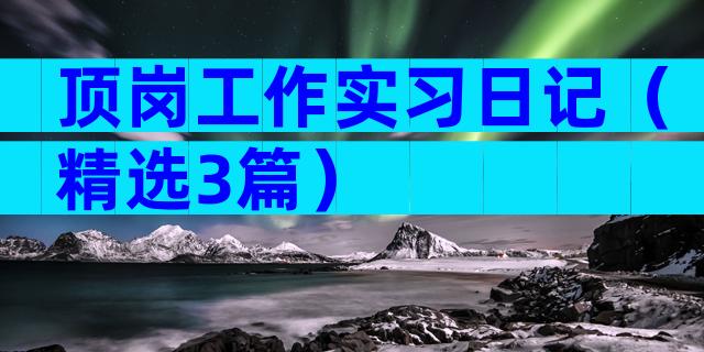 顶岗工作实习日记（精选3篇）