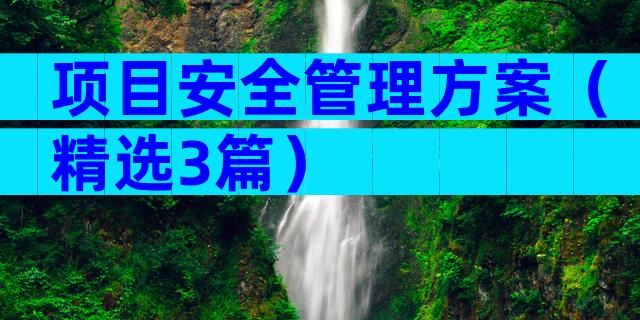 项目安全管理方案（精选3篇）