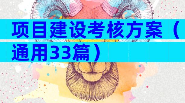项目建设考核方案（通用33篇）