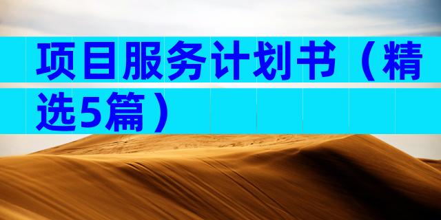项目服务计划书（精选5篇）