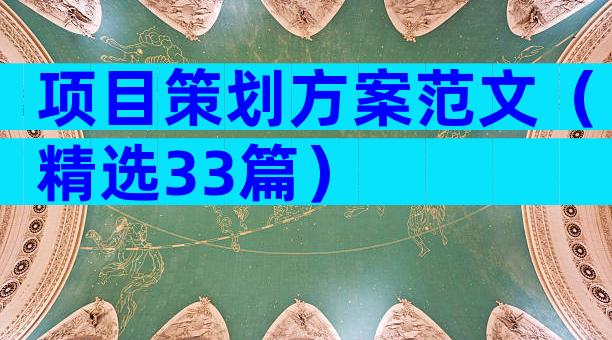 项目策划方案范文（精选33篇）