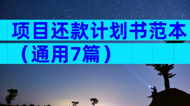 项目还款计划书范本（通用7篇）