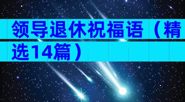 领导退休祝福语（精选14篇）