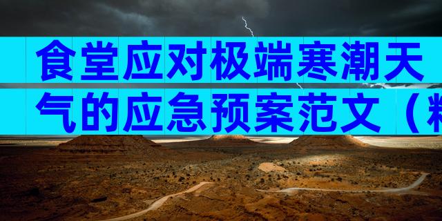 食堂应对极端寒潮天气的应急预案范文（精选3篇）