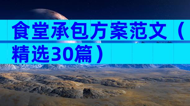 食堂承包方案范文（精选30篇）