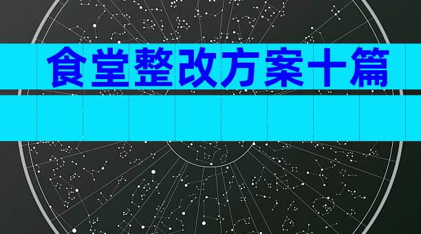 食堂整改方案十篇