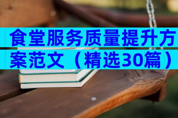 食堂服务质量提升方案范文（精选30篇）