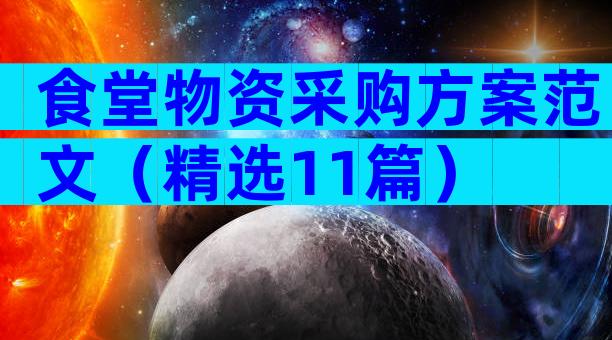 食堂物资采购方案范文（精选11篇）