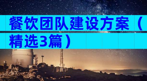 餐饮团队建设方案（精选3篇）