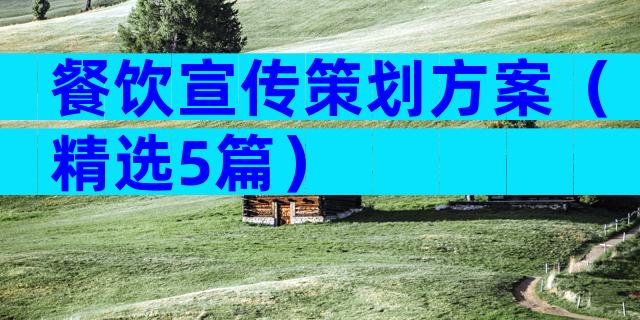 餐饮宣传策划方案（精选5篇）