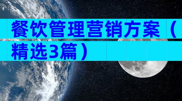 餐饮管理营销方案（精选3篇）
