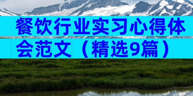 餐饮行业实习心得体会范文（精选9篇）