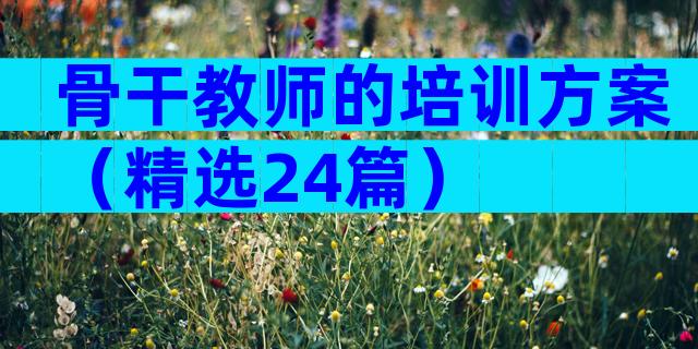 骨干教师的培训方案（精选24篇）