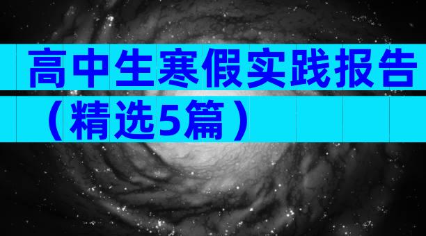 高中生寒假实践报告（精选5篇）
