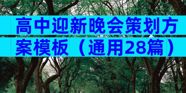 高中迎新晚会策划方案模板（通用28篇）