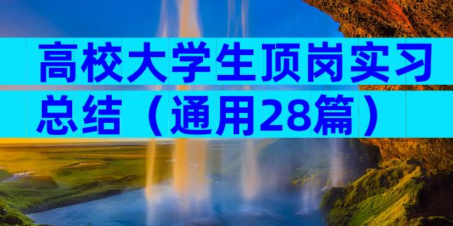高校大学生顶岗实习总结（通用28篇）