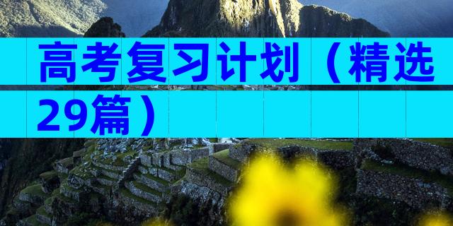 高考复习计划（精选29篇）