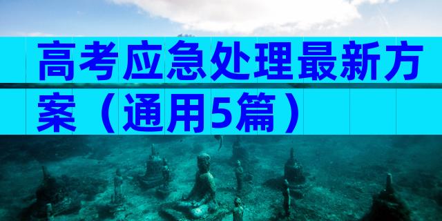 高考应急处理最新方案（通用5篇）
